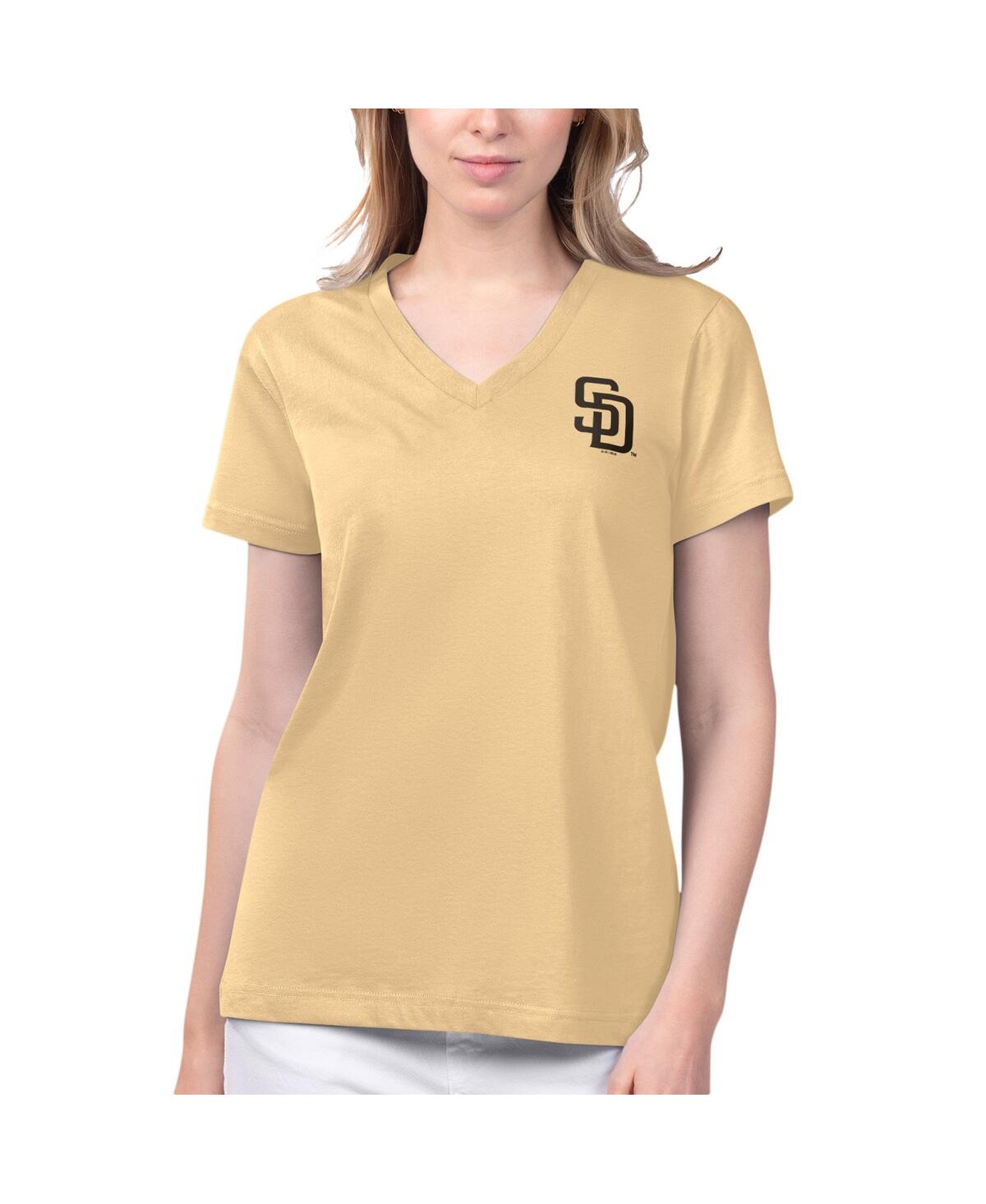 Women's Margaritaville Gold San Diego Padres Game Time V-Neck T-shirt - Gold
