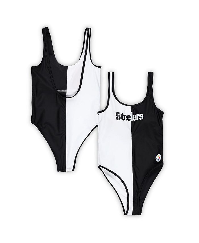 G Iii 4her By Carl Banks Womens Black White Pittsburgh Steelers Last Stand One Piece Swimsuit 