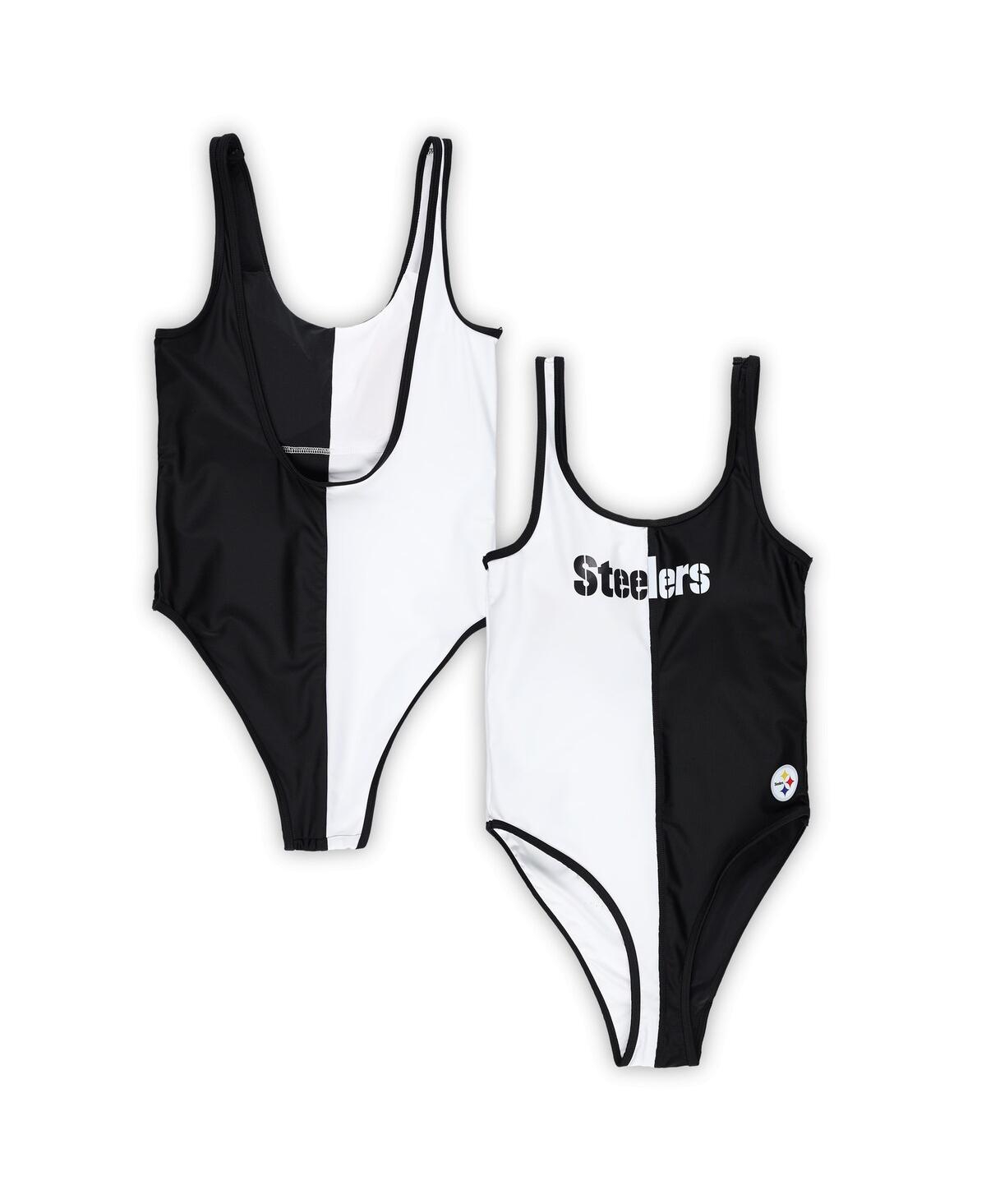Women's G-iii 4Her by Carl Banks Black, White Pittsburgh Steelers Last Stand One-Piece Swimsuit - Black, White