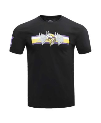 Men's Black Minnesota Vikings Retro Striper T-shirt
