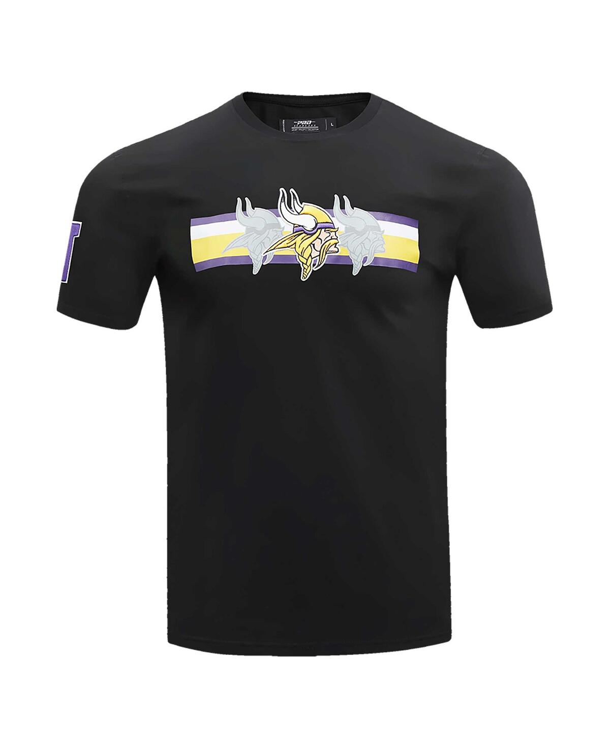Shop Pro Standard Men's  Black Minnesota Vikings Retro Striper T-shirt