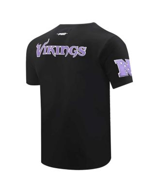 Men's Black Minnesota Vikings Retro Striper T-shirt