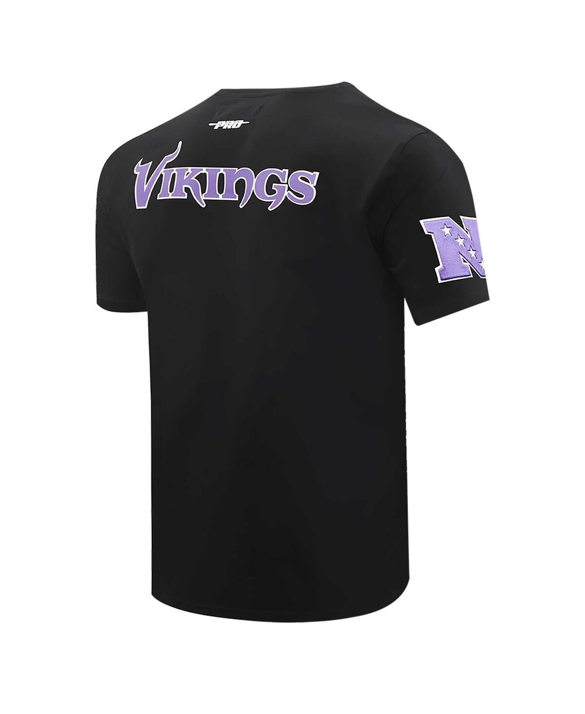 Pro Standard Black Minnesota Vikings Retro Striper T-shirt In Black