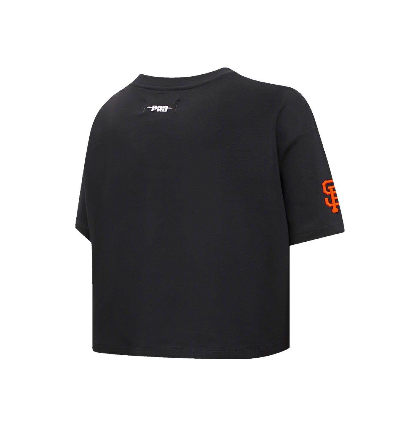 Женская футболка Pro Standard Black San Francisco Giants Painted Sky Boxy Cropped — фото 4