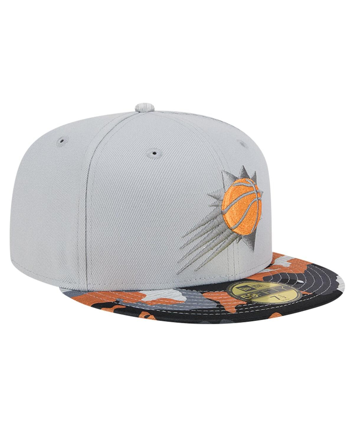 Men's New EraPhoenix Suns Active Color Camo Visor 59FIFTY Fitted Hat - Gray