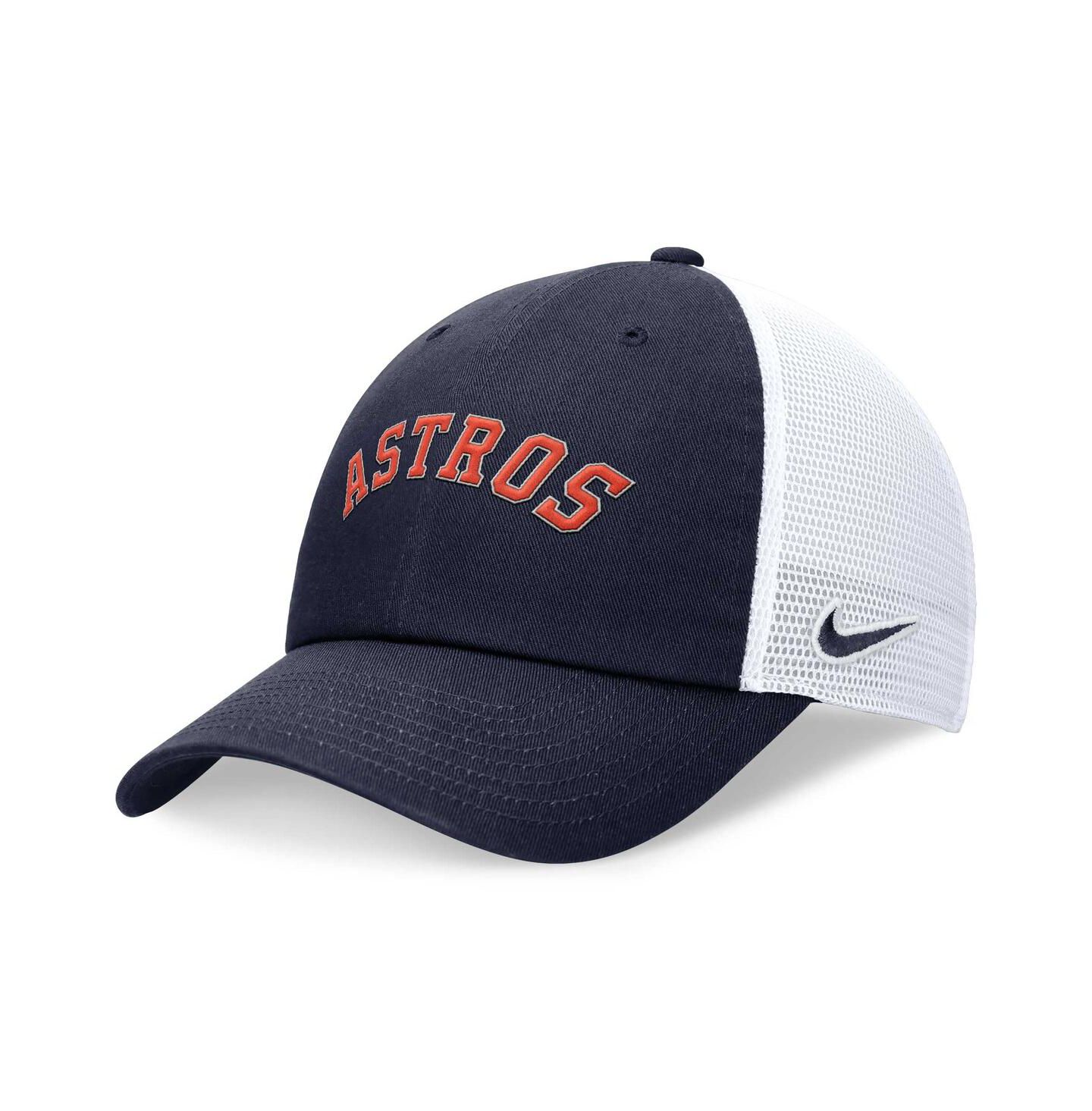 Мужская кепка Nike Navy Houston Astros Evergreen Wordmark Trucker Adjustable Hat — фото 1