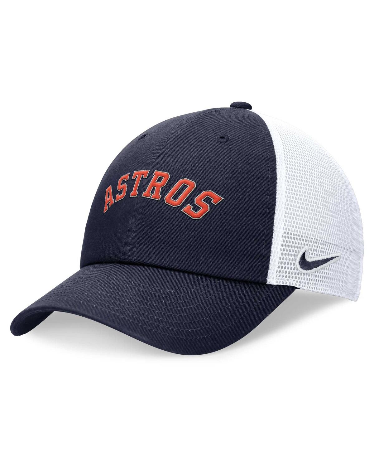 Men's Nike Navy Houston Astros Evergreen Wordmark Trucker Adjustable Hat - Navy