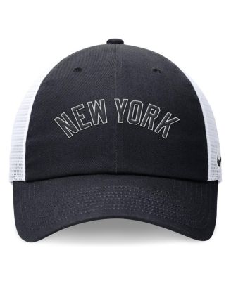 Men's Navy New York Yankees Evergreen Wordmark Trucker Adjustable Hat