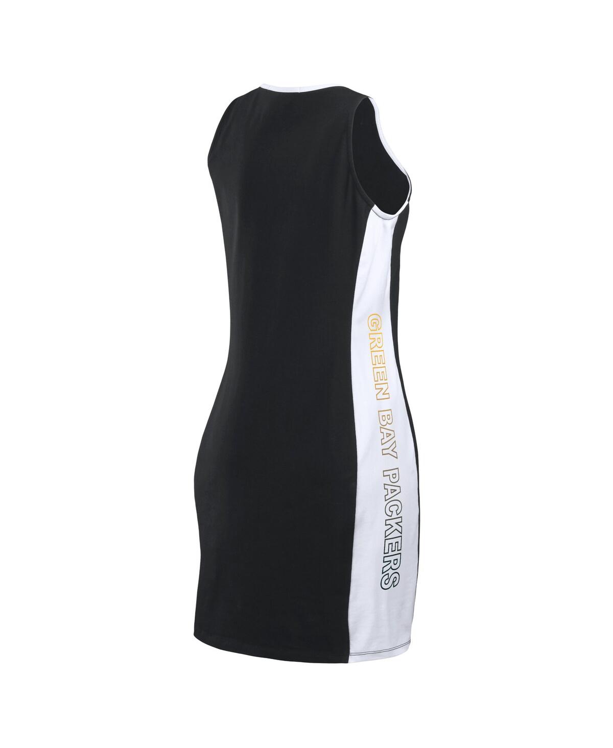 Shop Wear By Erin Andrews Women's  Black Green Bay Packers Bodyframing Tank Dress