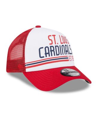 Men's White, Red St. Louis Cardinals Stacked A-Frame Trucker 9FORTY Adjustable Hat