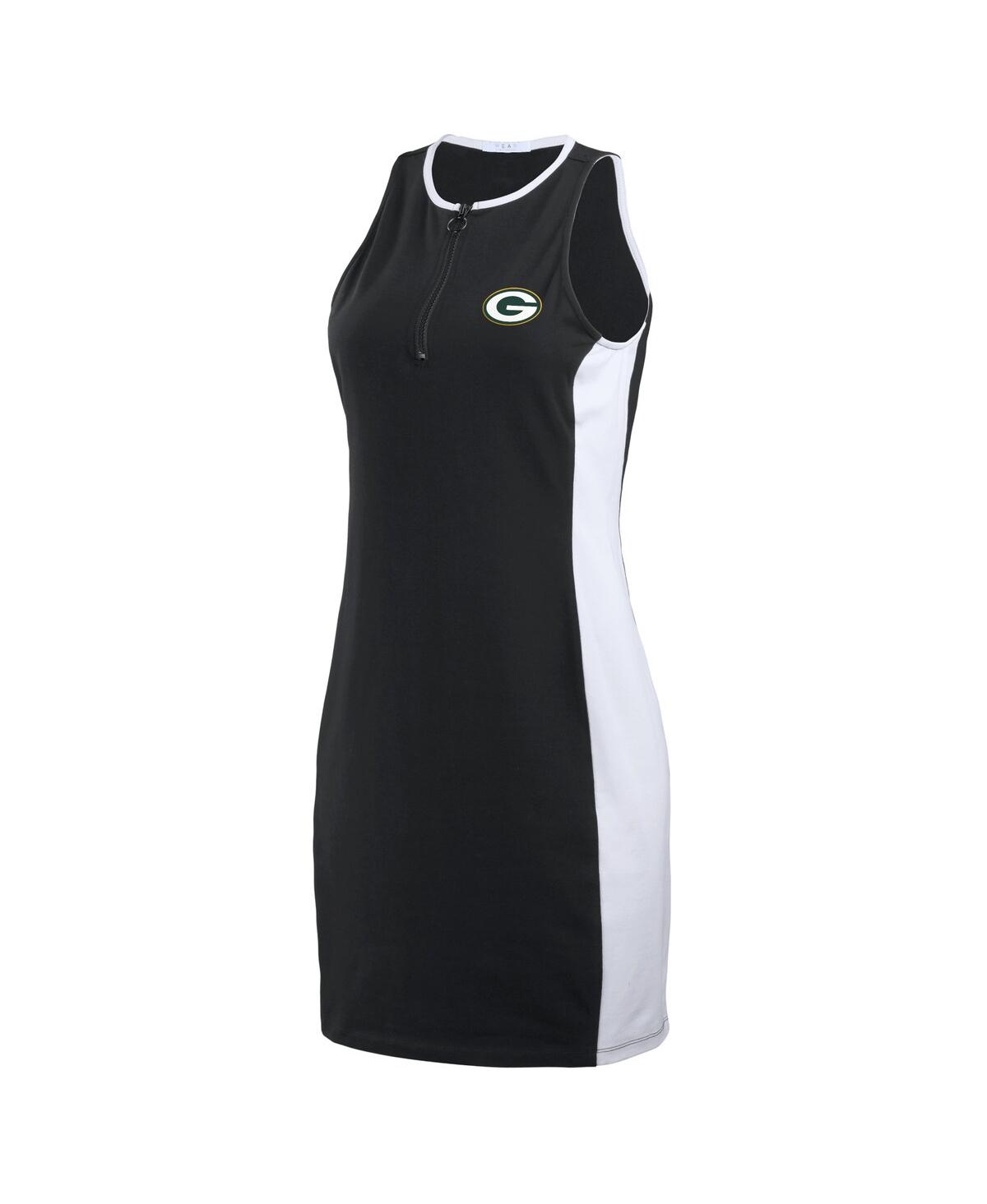 Shop Wear By Erin Andrews Women's  Black Green Bay Packers Bodyframing Tank Dress