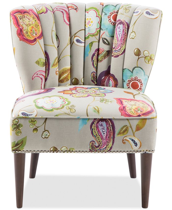 Furniture Lindley Floral Fabric Accent Chair Macy's