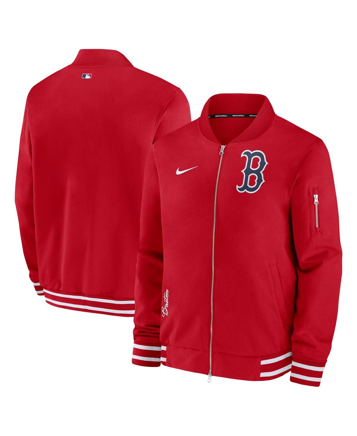 Men's Nike Red Boston Red Sox Authentic Collection Full-Zip Bomber Jacket - Red