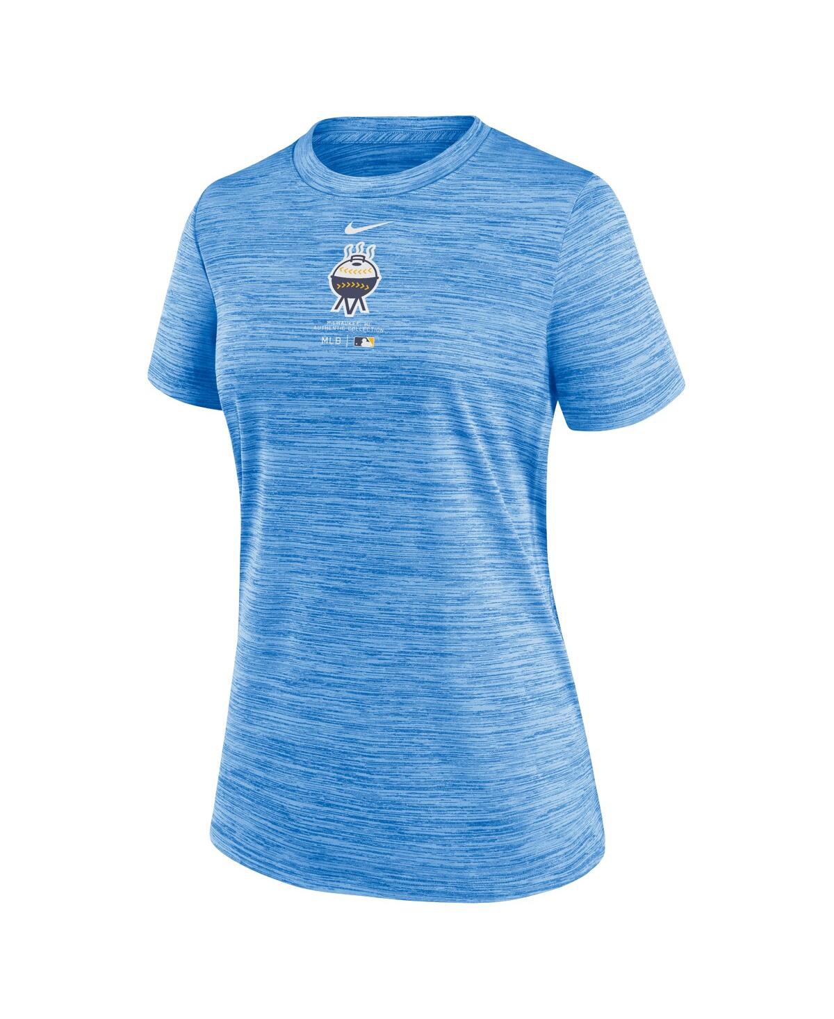 Women's NikeMilwaukee Brewers City Connect Practice Velocity T-shirt - Blue