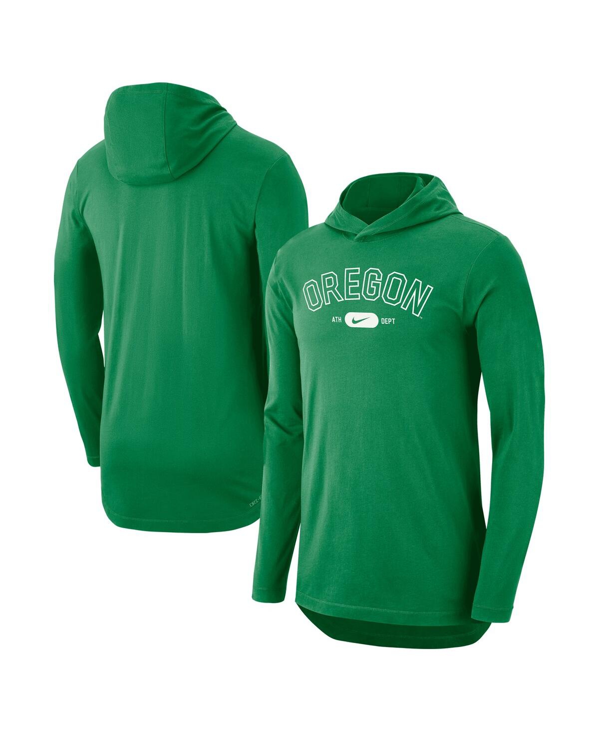 Shop Nike Men's  Green Oregon Ducks Campus Performance Tri-blend Long Sleeve Hoodie T-shirt