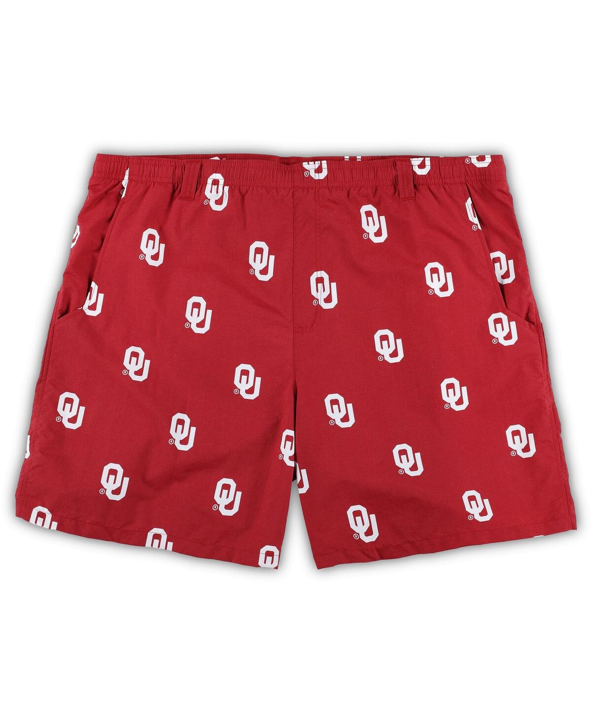 Shop Columbia Men's  Crimson Oklahoma Sooners Big And Tall Backcast Ii Allover Print Omni-shade Shorts