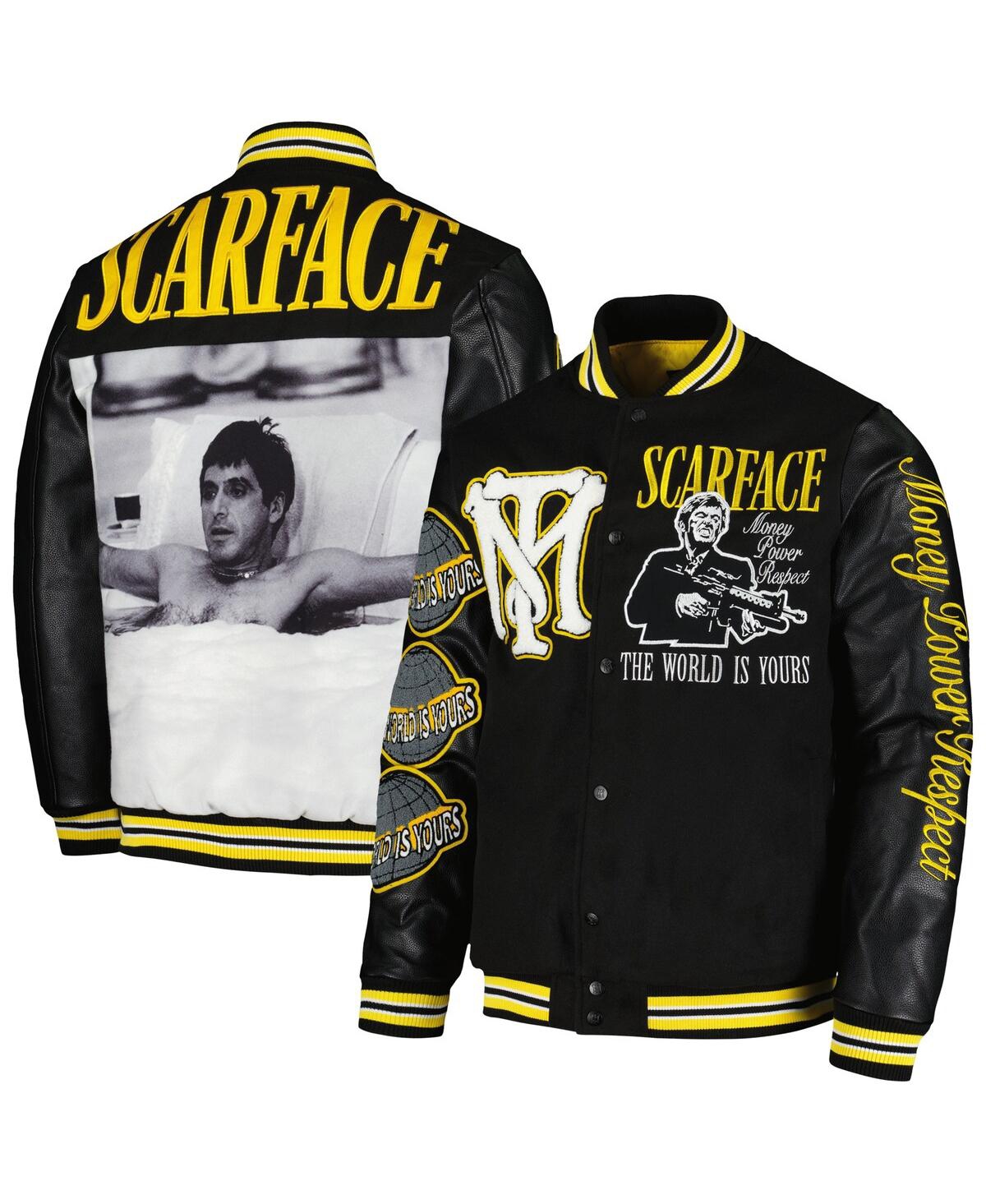 Reason Men's And Women's  Black Scarface Full-snap Varsity Jacket