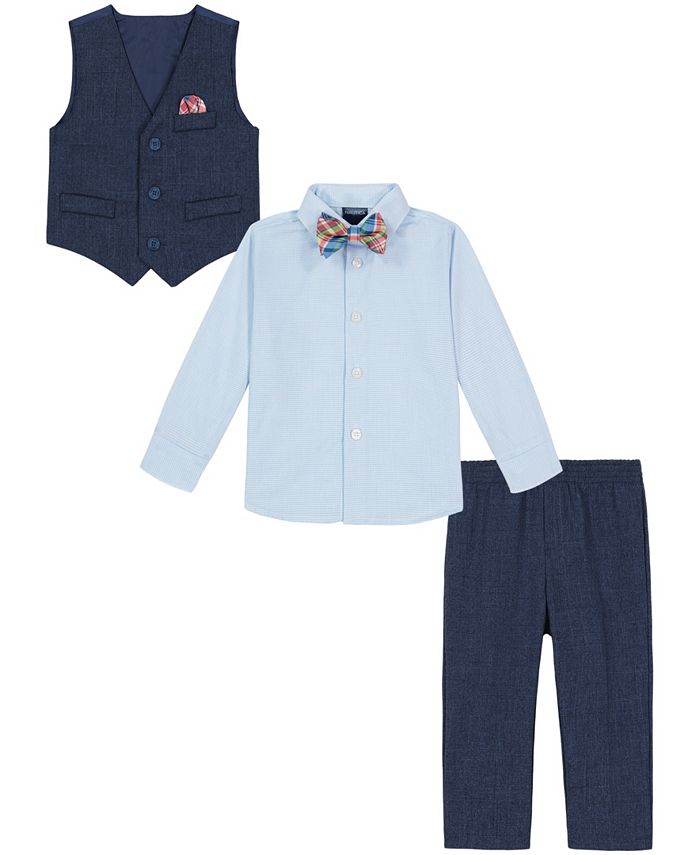 Nautica Baby Boys Striated Shirt, Vest, Bowtie and Pants, 4 Piece Set ...