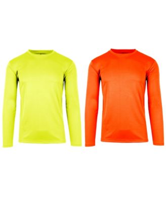 Men's Long Sleeve Moisture-Wicking Performance Crew Neck Tee -2 Pack