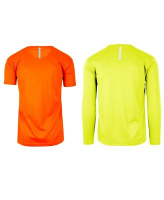 Men's Short Sleeve Long Sleeve Moisture-Wicking Quick Dry Performance Crew Neck Tee-2 Pack
