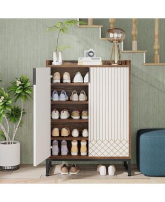 25-Pair 5-Tier Shoe Cabinet with Doors and Freestanding Storage Organizer for Bedroom, Hallway, Living Room