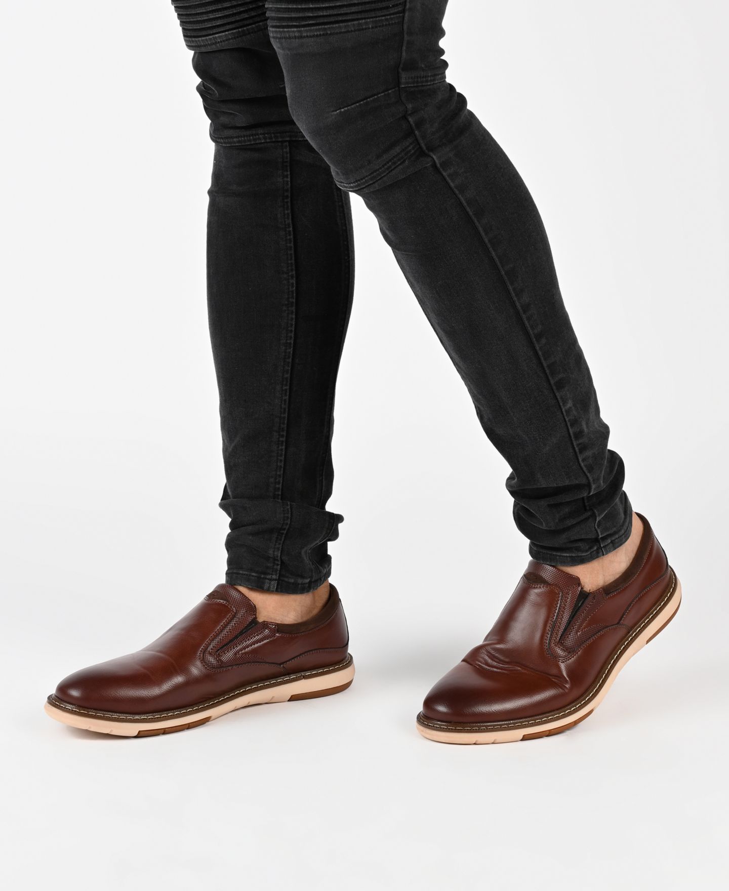 Мужские туфли Vance Co. Willis Tru Comfort Foam Slip-On Round Toe Loafer, цвет: Чёрный — фото 7