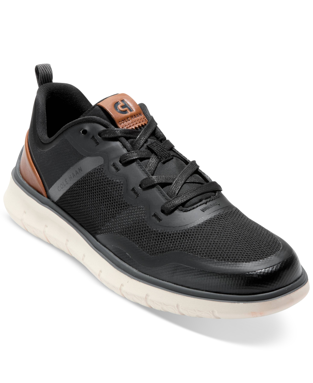 Cole Haan Men's Generation Zerøgrand Stitchlite Lace-up Sneakers In Black,british Tan,ivory
