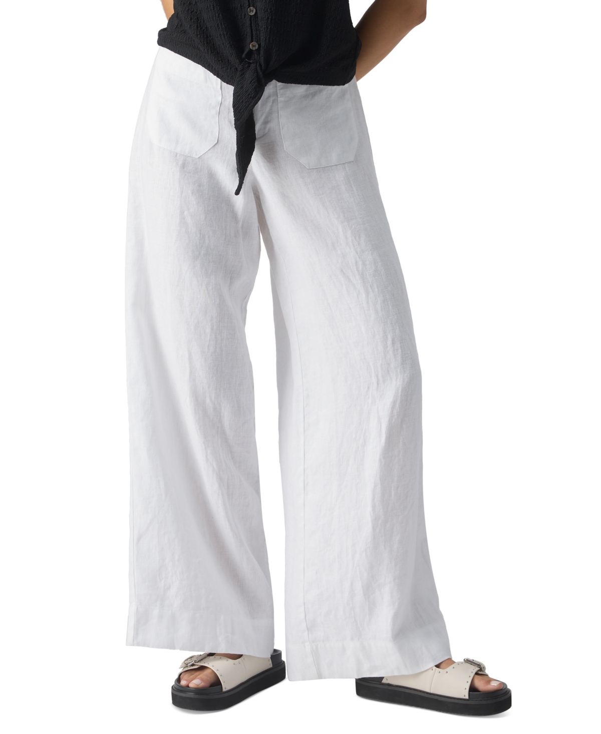 Shop Sanctuary Women's The Linen Marine Wide-leg Pants In White