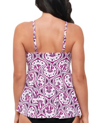 Swim Solutions Women's Tiletale V-Neck Tankini Top, Created for Macy's 
