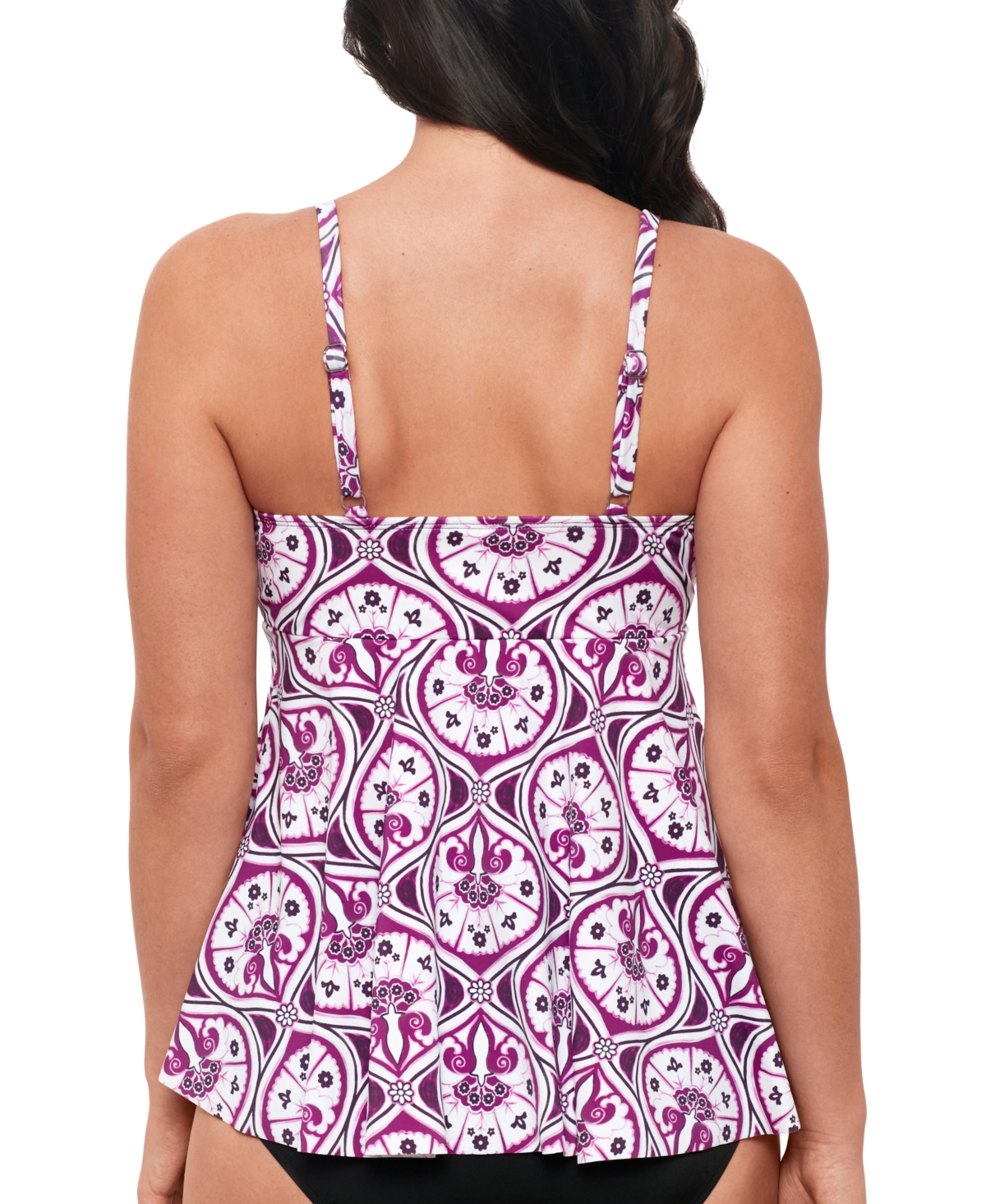 Shop Swim Solutions Women's Tiletale V-neck Tankini Top, Created For Macy's In Magenta