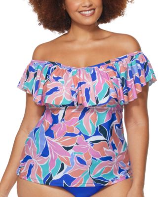 Raisins Curve - Tortuga Off-The-Shoulder Tankini Top