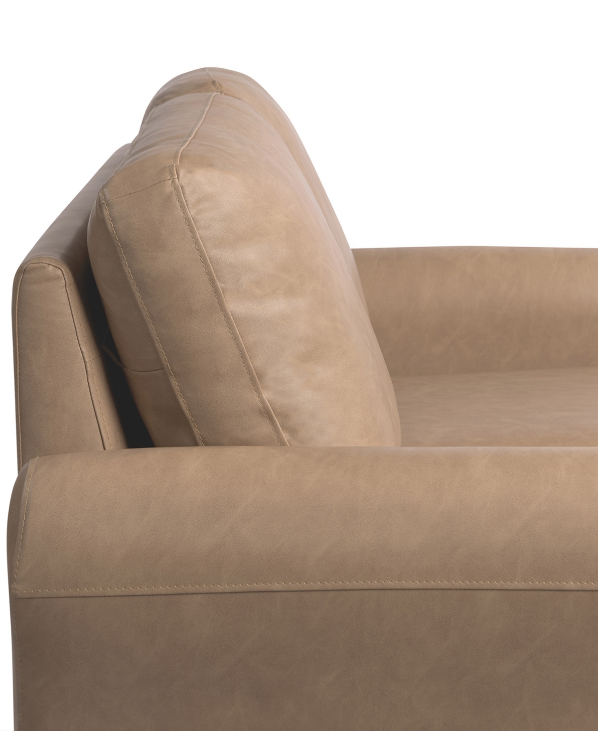 Shop Lifestyle Solutions 57.9" W Faux Leather Wilshire Loveseat With Rolled Arms In Light Brown