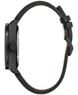 Eco-Drive Men's Marvel Deadpool Returns Black Leather Strap Watch 43mm