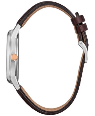 Eco-Drive Men's Steamboat Willie 1928 Brown Leather Strap Watch 40mm