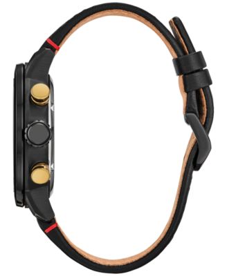 Eco-Drive Men's Chronograph Star Wars Darth Maul Mastermind Black Nylon & Leather Strap Watch 44mm