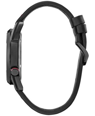 Eco-Drive Men's Marvel Miles Morales Black Leather Strap Watch 42mm