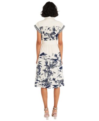 Women's Printed Button-Down Dress