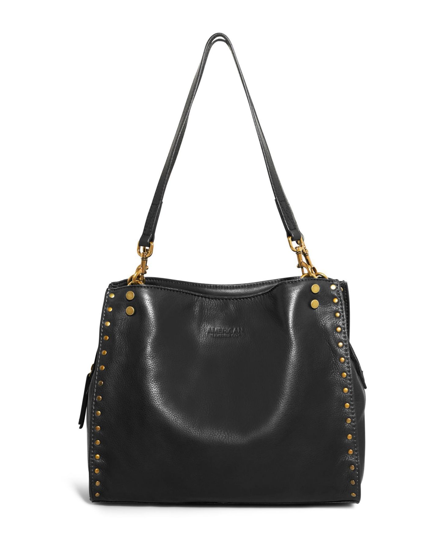Женская сумка American Leather Co. Lenox Studded Triple Entry Satchel, цвет: Чёрный — фото 1