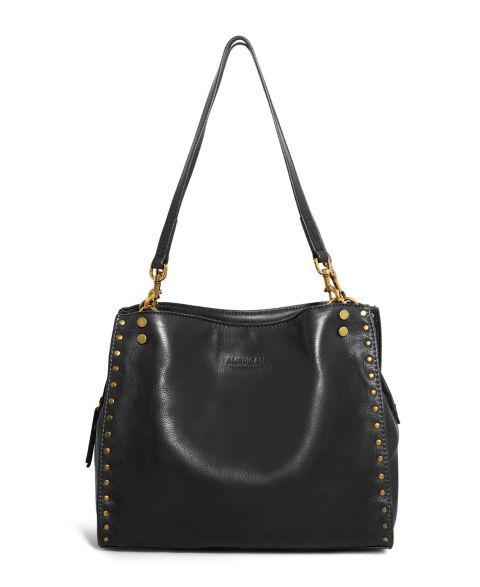 Женская сумка American Leather Co. Lenox Studded Triple Entry Satchel, цвет: Чёрный