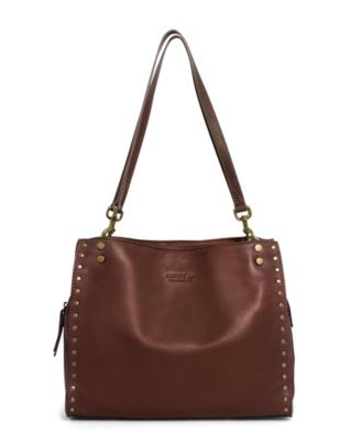 LENOX STUDDED TRIPLE ENTRY SATCHEL