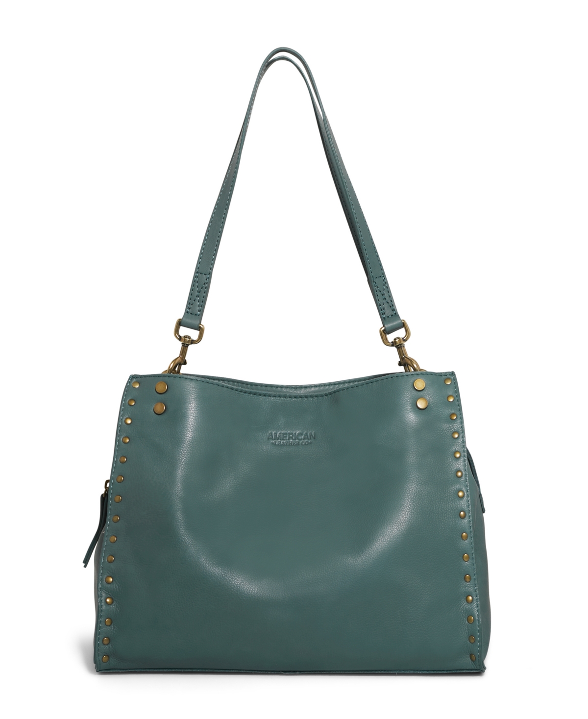 Lenox Studded Triple Entry Satchel - Sage Leaf