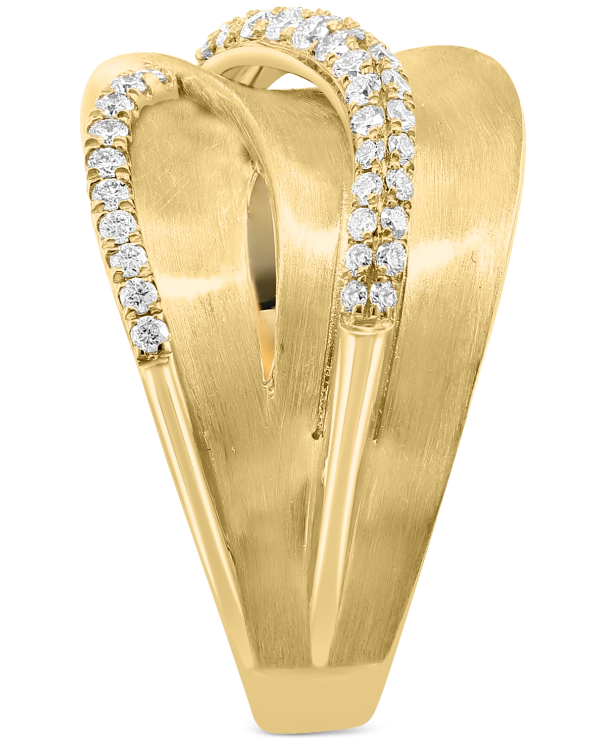 Effy Collection Effy Diamond Crossover Statement Ring (1/2 Ct. T.w.) In 14k Gold In Yellow Gol