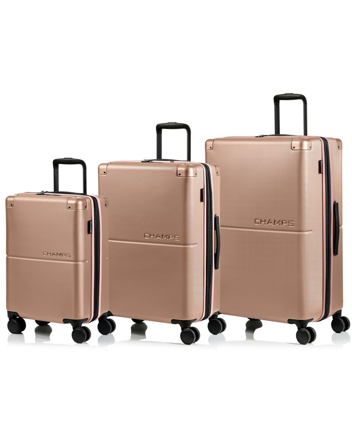 3-Piece Earth Hardside Luggage Set with Usb - Champagne