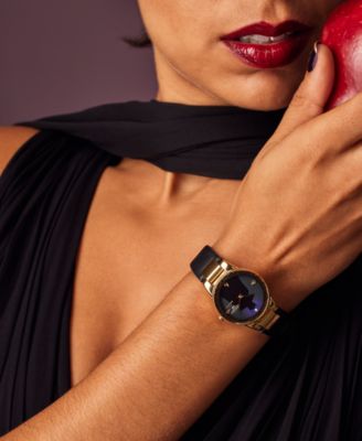 Eco-Drive Women's Disney Evil Queen Black Leather Strap Watch 30mm Gift Set