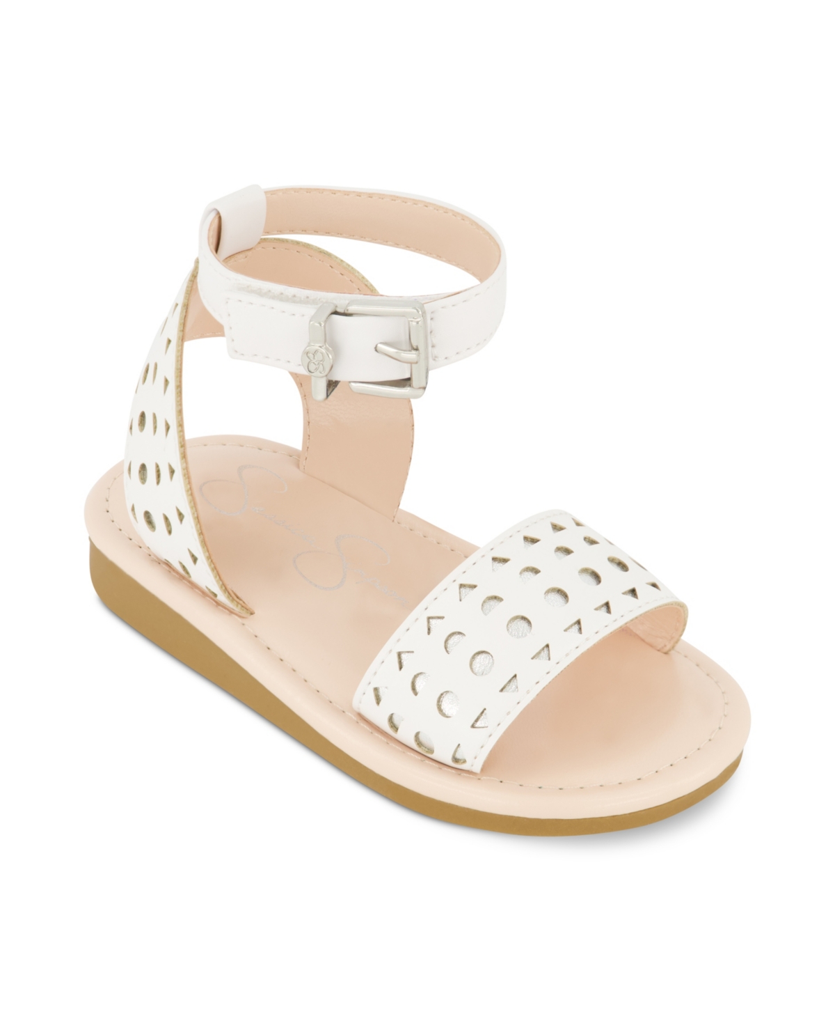 Shop Jessica Simpson Toddler Girls Janey Perf Leather Sandals In White