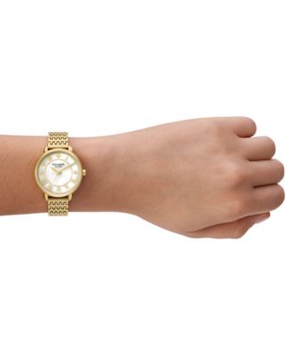 Women's Lily Avenue Three Hand Gold-Tone Stainless Steel Watch 34mm