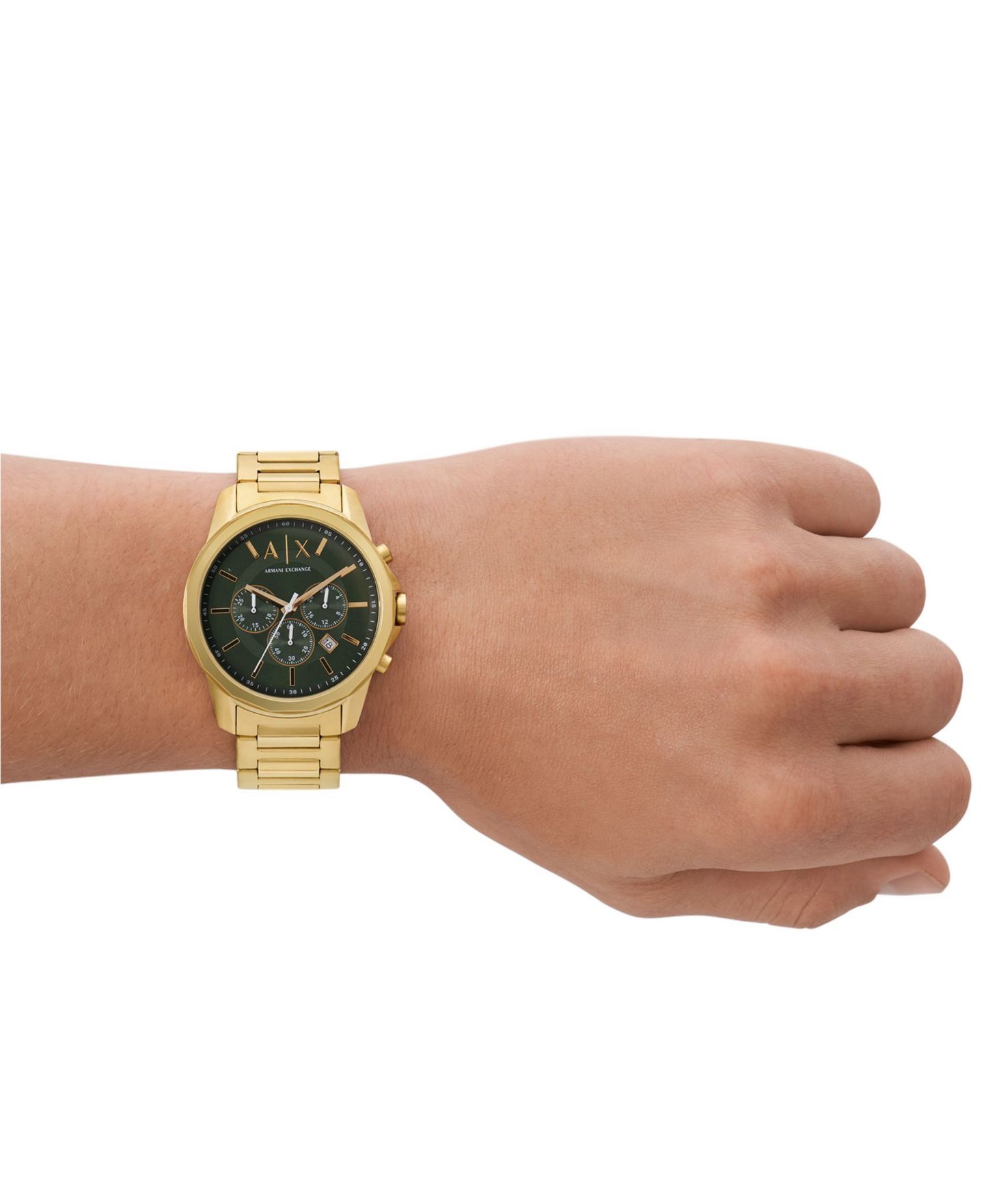 Мужские часы A|X Armani Exchange Banks Chronograph Gold-Tone Stainless Steel Watch 44mm — фото 5