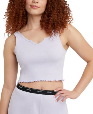 売れ筋商品|||ヘインズ カットソー トップス レディース Women's Originals Cozywear Cropped Ribbed Tank Top OG117 Black Hanes Women's Originals Cozywear Cropped Ribbed Tank Top