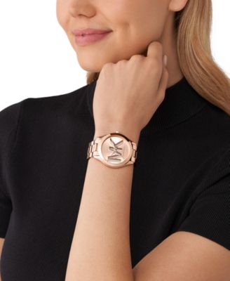 Women's Slim Runway Three-Hand Rose Gold-Tone Stainless Steel Watch 42mm