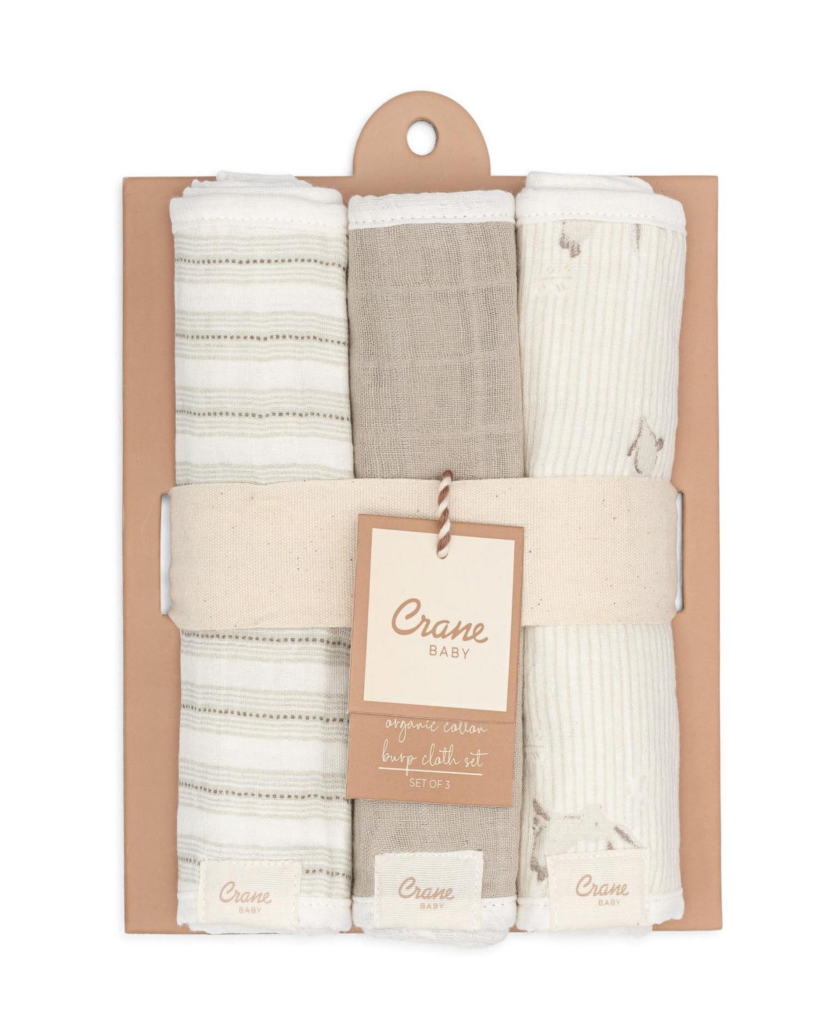 Shop Crane Baby Cotton 3-pc. Bunny Burp Cloth Set In White